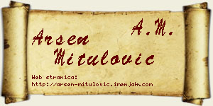 Arsen Mitulović vizit kartica